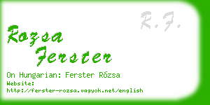 rozsa ferster business card